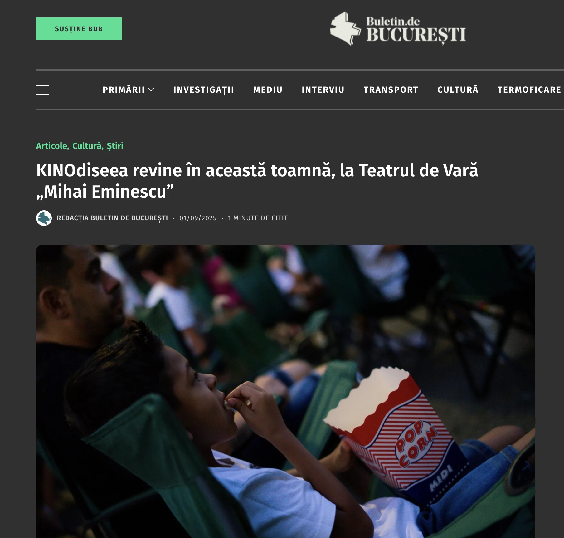 Screenshot articol Buletin de București
