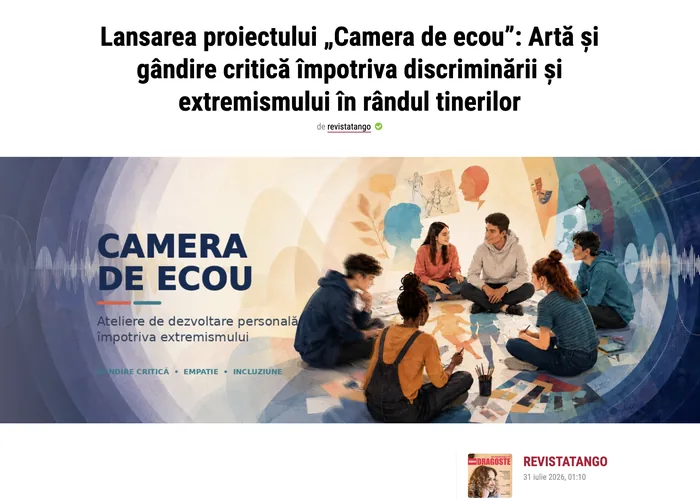 Screenshot articol Revista Tango