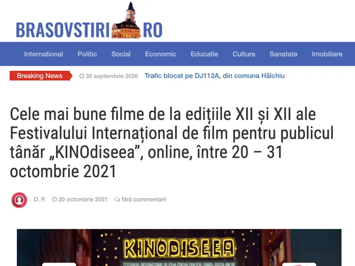 Screenshot articol Știri din Brașov